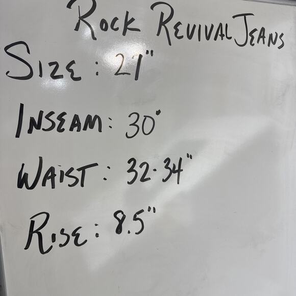 Rock Revival Womens Dark Denim Rhinestone Betty Jeans Size 27 True Size 32-34” - Picture 6 of 6